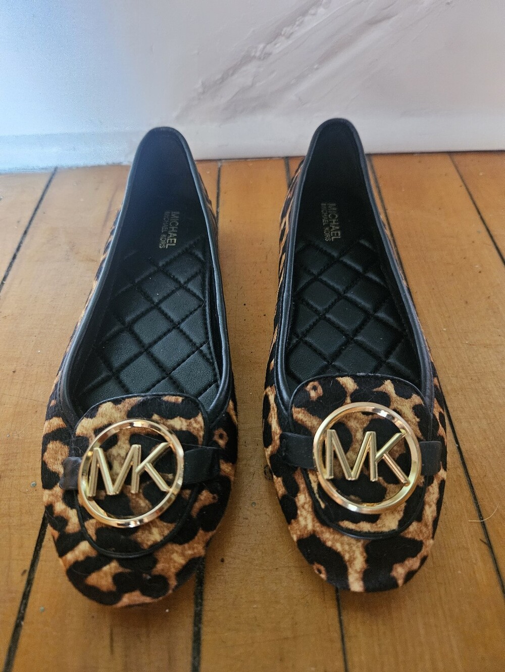 MK Leopard Print Calfskin Flats